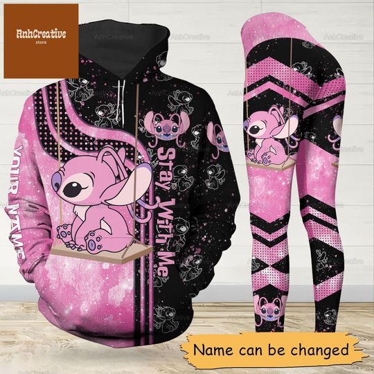Disney Angel Hoodie And Leggings, Custom Angel Cartoon Movie Hoodie, Lilo And Stitch Hoodie, Leggings For Women, Gifts For Her Women