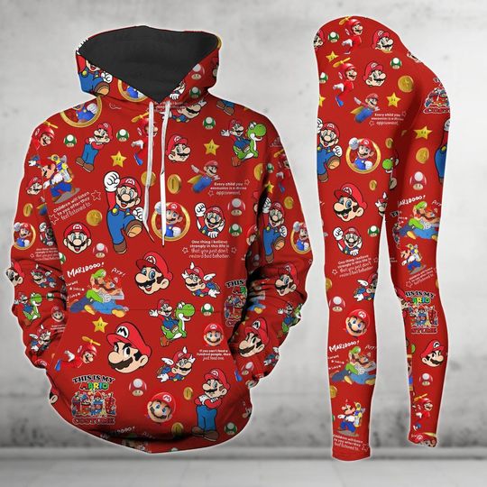 Super Mario Hoodie And Leggings, Video Game Shirt, Womens Leggings, Hoodies Men, Hoodies Women, Gaming Shirt, Mario Birthday Shirt