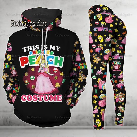Princess Peach Hoodie And Leggings, This Is My Princess Peach Costume, Princess Shirt, Super Mario Shirt, Gaming Shirt, Gift For Her