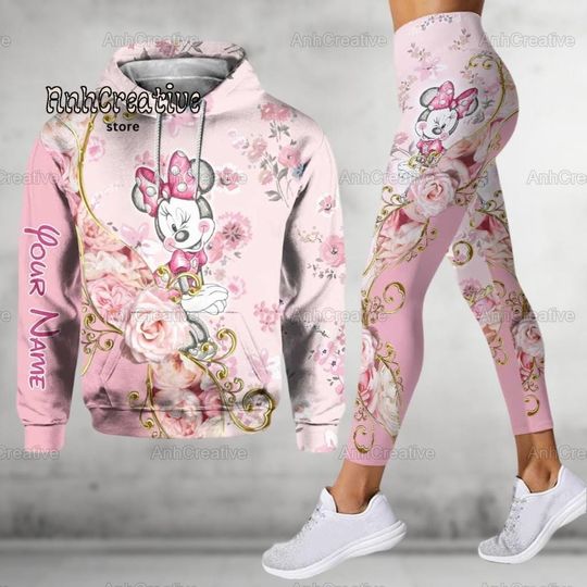 Discover Custom Minnie Mouse Hoodie And Leggings, Disney Hoodie, Leggings For Women, Birthday Gift For Her, Magic Kingdom, Disneyworld Shirt