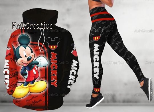 Discover Mickey Mouse Hoodie And Leggings, Disney Hoodie, Cute Cartoon Hoodie, Womens Leggings, Birthday Gift, Disneyworld Shirt, Magic Kingdom