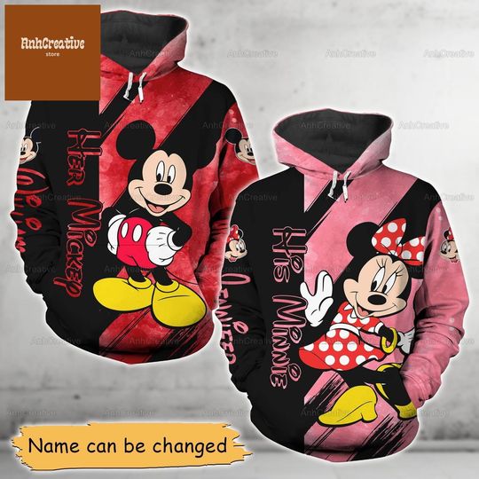 Discover Custom Mickey And Minnie Couple Hoodie, Disney Movie Matching Hoodie, His And Her Hoodie, Mickey Mouse Shirt, Couple Gifts For Her Him