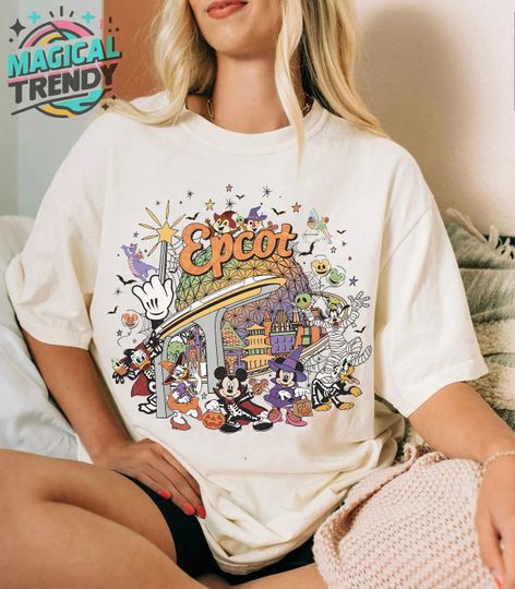 Discover Vintage Disney Halloween Epcot Center Shirt, Mickey & Friends Halloween Costume Tshirt, Mickey's Not So Scary Party, Cute Fall Shirts
