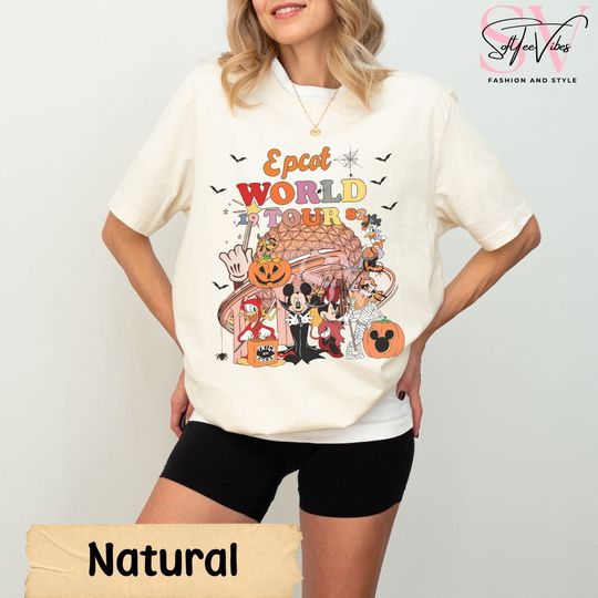 Discover Minnie & Friends - Unique Spooky Design for Disney Fans and Halloween Enthusiasts shirt, Disney Mickey Epcot World Tour Halloween T-Shirt