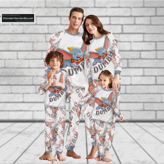 Discover Halloween Dumbo Pajamas Set, Elephant Family Pajamas Set, Disney Dumbo Pajamas Pants, Dumbo Holiday Pajamas, Family Disney Pajamas