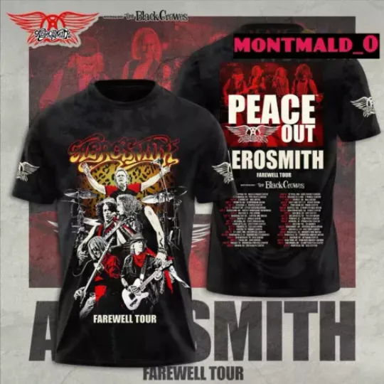 Discover Aerosmith Peace Out Farewell Tour 2024 2025 3D T Shirt For Men Women