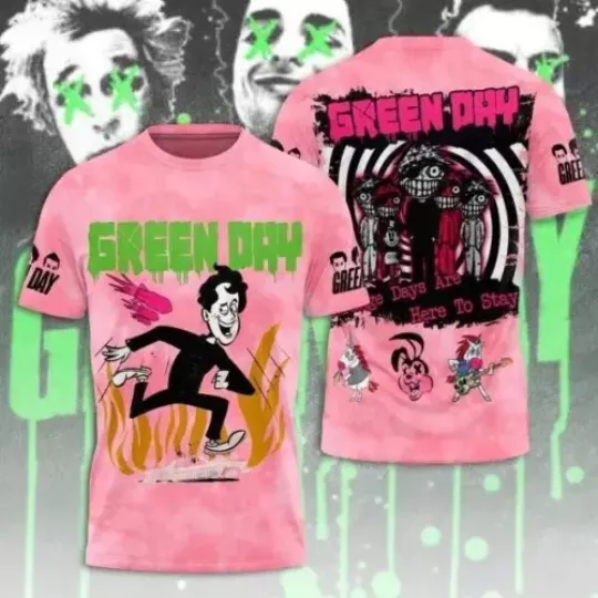 Discover Greenday 3D Apparel Greenday Tour Concert 2024 3D T Shirt