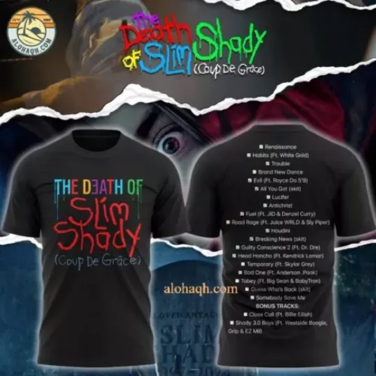 Discover Eminem The Death Of Slim Shady 2024 3D T-Shirt