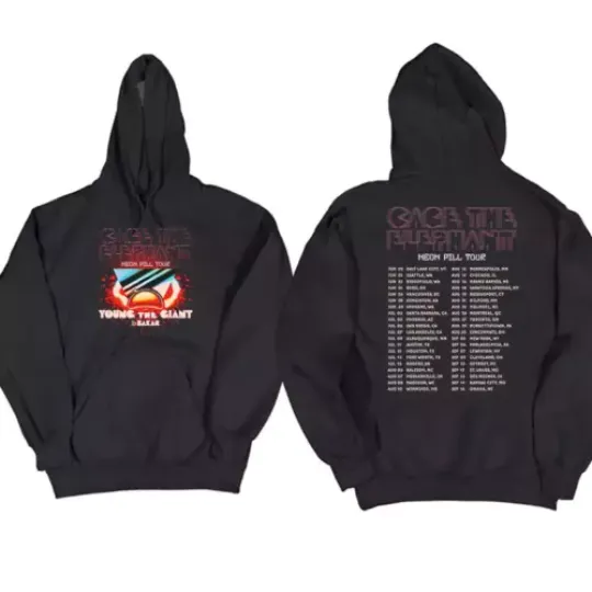 Discover Popular Neon Pill Tour Cage The Elephant Men Women Cotton Hoodie