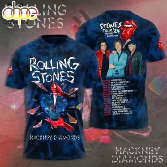 GOOD PRICE-The Rolling Stones Hackney Diamonds Tour 2024 3D T-Shirt