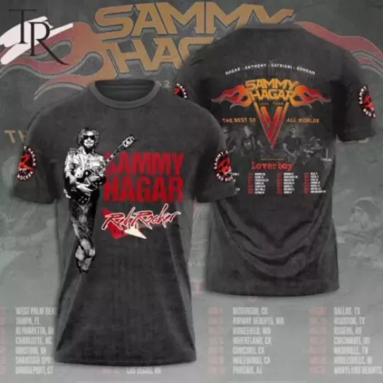 Discover Hagar Anthony Satriani Bonham Red Rocker Sammy Hagar 2024 Tour T-Shirt