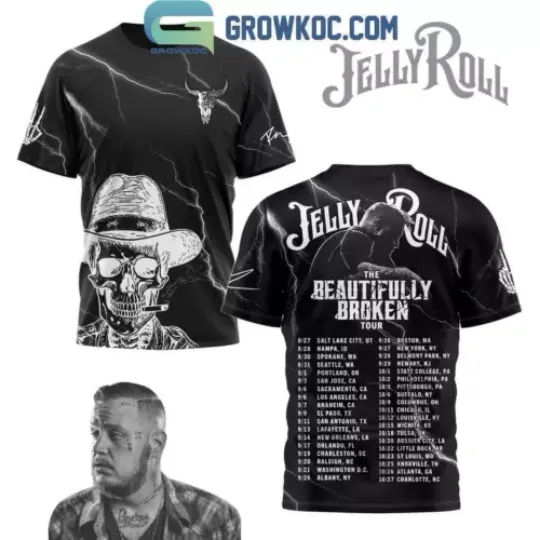 Discover Jelly Roll The Schedule Of The Beautifully Broken Tour 2024 T Shirt