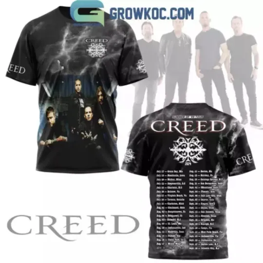 Discover Creed Summer Of ’99 Tour 2024 Schedule Fan T-Shirt