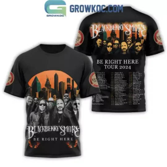 Discover Blackberry Smoke Be Right Here Tour 2024 T-Shirt