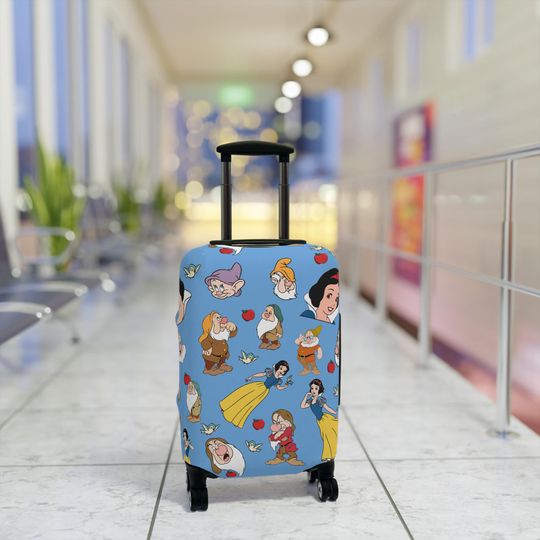 Discover Disney Luggage Cover, Disney Princess, Travel Accessories, Girls Luggage Cover, Ladies Luggage Cover, Suitcase Cover, Snow White, Dwarfs