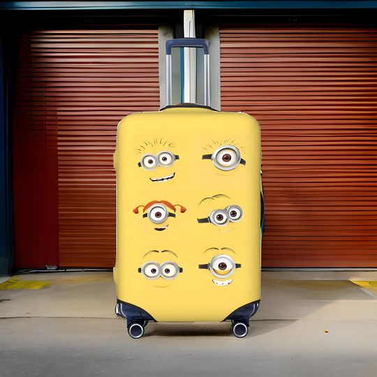 Minion Luggage Cover  Stylish and Protective Suitcase Cover | Minion Banana-Themed Design | Stretchable and Durable