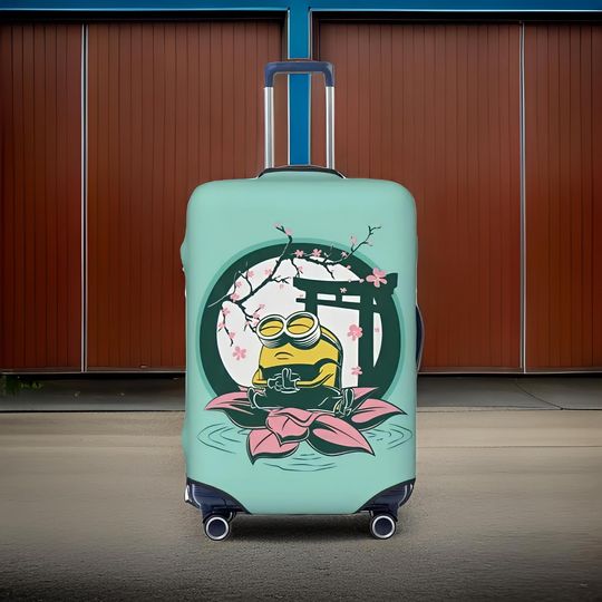 Zen Minion Luggage Cover  Playful and Calming Travel Suitcase Cover | Stretchable and Durable