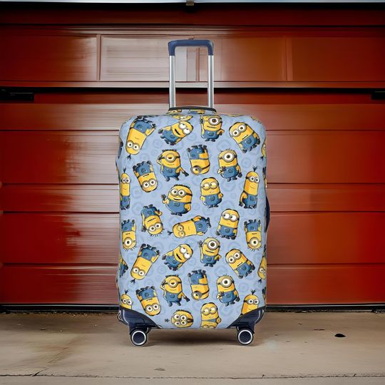 Fun Minion-Themed Luggage Cover  Colorful and Playful Travel Suitcase Cover | Stretchable and Durable