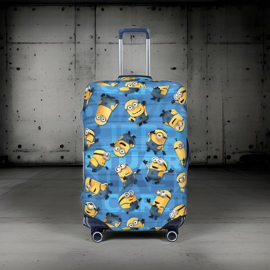Fun Minion-Themed Luggage Cover  Colorful and Playful Travel Suitcase Cover | Stretchable and Durable