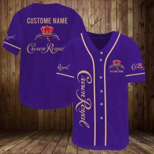 Discover Personalized Crown Royal Baseball Jersey Shirt, Whisky Lover Jersey, Dad Gift