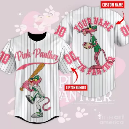 Personalized Pink Panther Baseball Jersey, Pink Panther Jersey For Baseball Fans