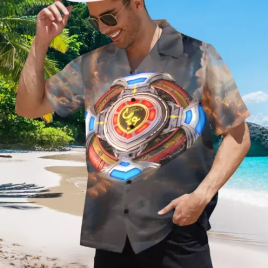 Discover Rock Music Hawaiian Button Shirt. ELO, Electric Light Orchestra