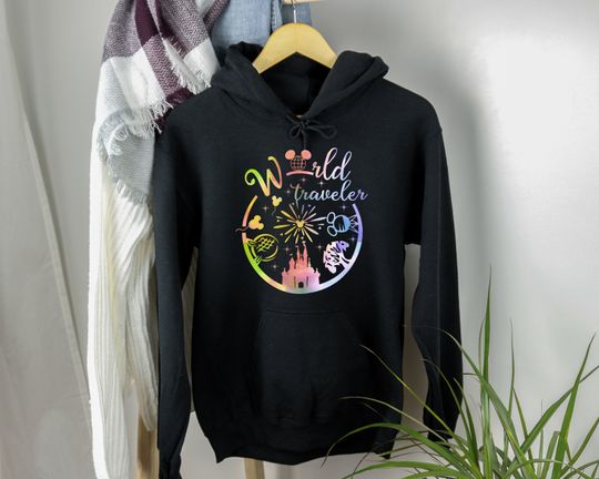 Discover World Traveler Hoodie, Mickey and Minnie disney Hoodie, Disney Family and couple