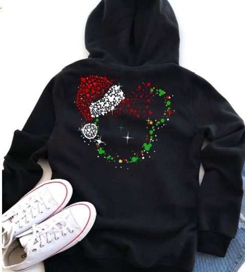 Discover Mickey or Minnie Santa Hat Hoodie Sweatshirt/Disney Trip Sweatshirt/Disney y Hoodie