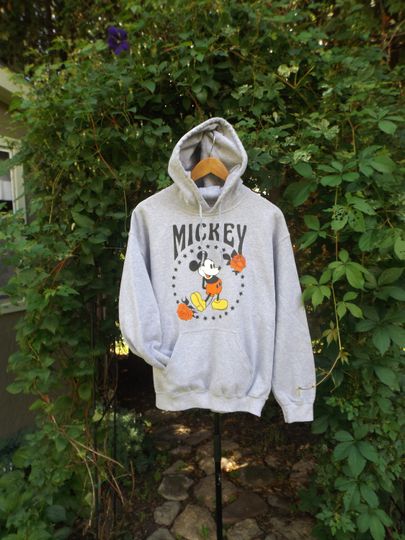 Discover Vintage Mickey Mouse Hoodie MEDIUM Sweatshirt 90s Mickey Mouse Disney