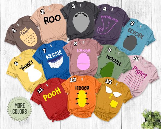Disney Winnie The Pooh Group Shirt, Haloowen Costume Shirt For Family Friends Teachers