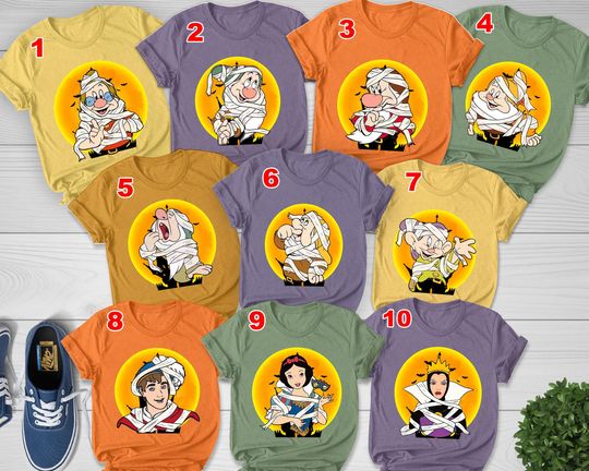 Disney Snow White and the Seven Dwarfs Mummy Costume Shirt, Halloween Costume Shirt