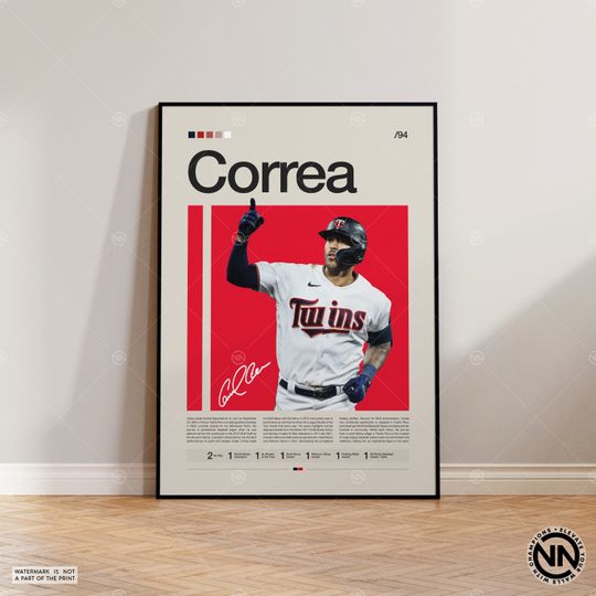 Discover Carlos Correa Poster, Minnesota Twins, Baseball Prints, Sports Poster, Baseball Player Gift, Baseball Wall Art, Sports Bedroom Posters