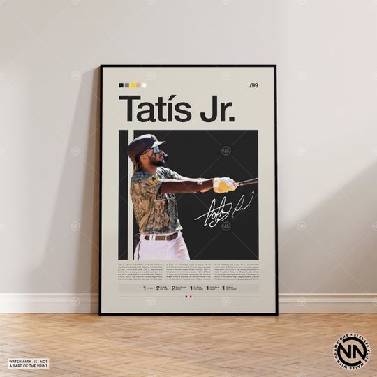 Discover FRD Tats Jr. Poster, San Diego Padres, Baseball Prints, Sports Poster, Baseball Player Gift, Baseball Wall Art, Sports Bedroom Posters