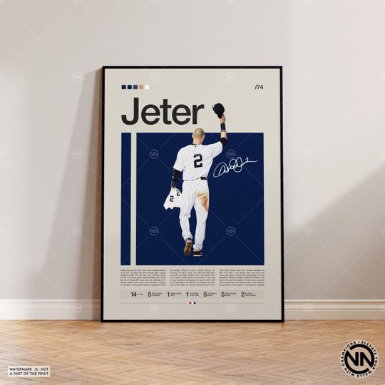 Derek Jeter Poster, New York Yankees Poster, Baseball Prints, Sports Poster, Baseball Player Gift, Baseball Wall Art, Sports Bedroom Posters