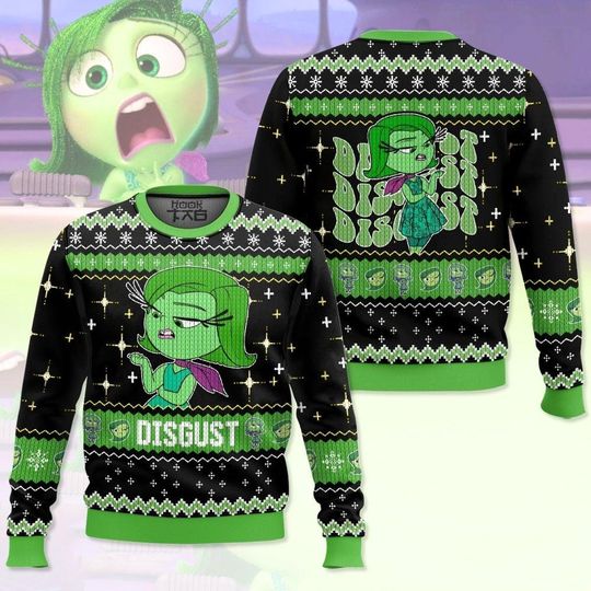 Inside Out Disgust Ugly Sweater, Its Okay To Feel All The Feels Shirt, Disney Family Shirt, Disneyland Ugly Sweater, Holiday Gift