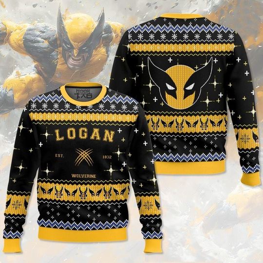 Logan Wolverine Ugly Sweater, Deadpool And Wolverine Shirt, Marvel Christmas Sweater, Superhero Ugly Sweater, 2024 Movie Shirt