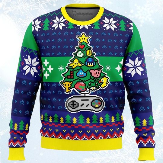 Discover A Classic Gamer Christmas Ugly Christmas Sweater For Christmas Gift Sweater, 3D Ugly Thanksgiving Sweater Winter Holiday Crew Neck Sweaters