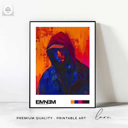 Discover Eminem Music Poster, Eminem Abstract Art, Eminem digitale Download, Eminem Poster, Music poster ,Oil painting Art, Sublimation, Fan Art