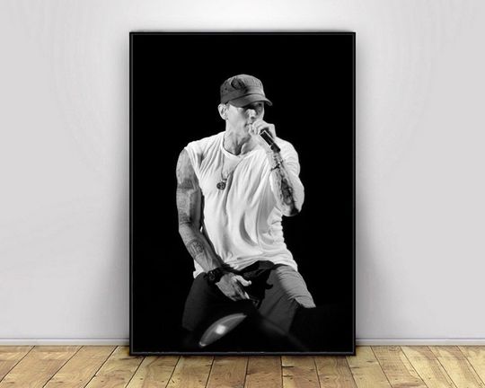Discover Eminem, Music Singer Canvas Poster Wall Art Decor Home Decor Frameless