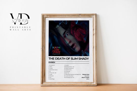 Discover Eminem The Death of Slim Shady Poster, Eminem Album Poster, Printable Eminem Songs Poster