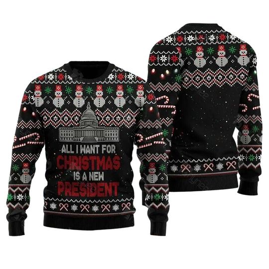 Ugly Christmas Sweater All I Want For Christmas Is A Llama, 3D Ugly Christmas Sweaters, 3D Ugly Sweater Holiday Crewneck Sweatshirts