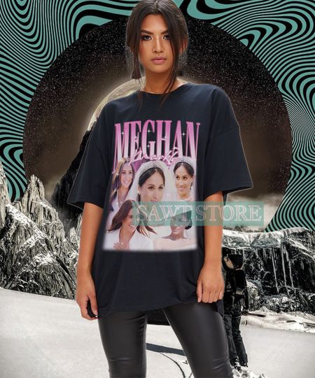 Discover MEGHAN MARKLE Shirt | Meghan Markle Homage T-shirt | Vintage Meghan Markle Shirt Retro 90s | Meghan Markle Duchess of Sussex Merch Fans Gift