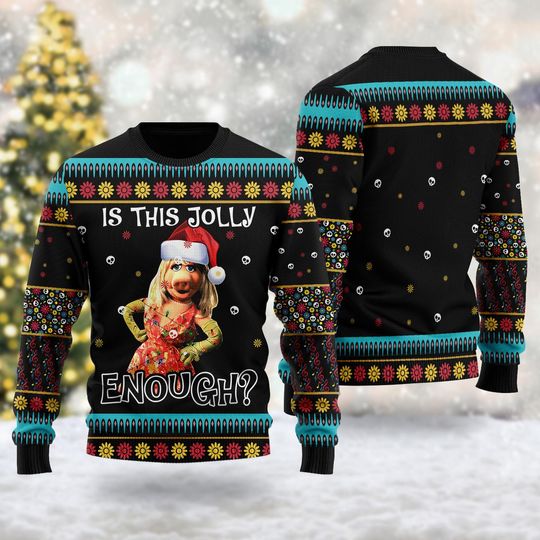 Is This Jolly Enough 3D All Over Printed T-shirt, US Comedy Movie Ugly Christmas Sweater, Muppets Xmas Sweatshirt, Gift For Men Women Kid