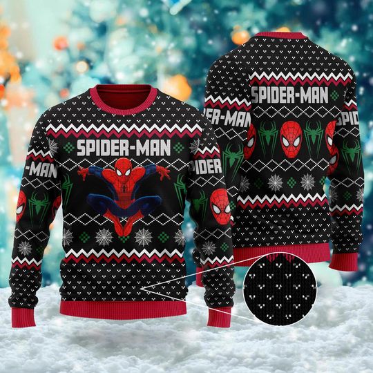 Discover Superhero Spider Ugly Christmas Sweater, Xmas Sweatshirt, Christmas Gift for men Women kid