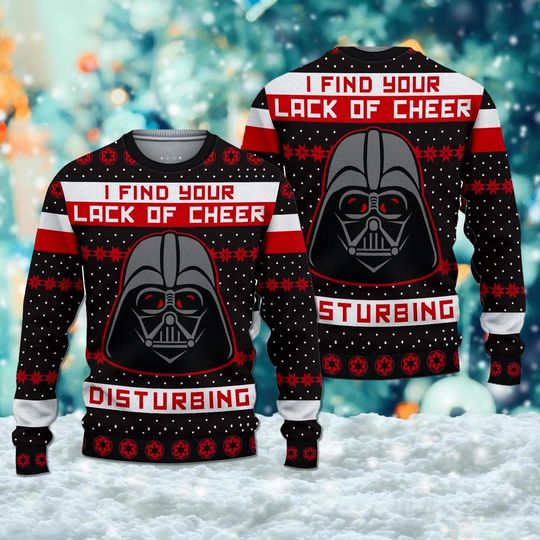 Discover I Find Your Lack Of Cheer Disturbing Ugly Christmas Sweater, Galaxy Dad Movie Xmas Sweatshirt, Christmas Gift For Men Women Kid