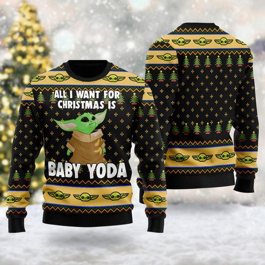 Cute Green Baby Ugly Christmas Sweater, All I Want For Xmas Is Baby Sweatshirt, Christmas Gift For Men Women Kid, Alien Christmas Sweater