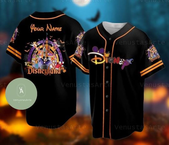 Discover Disneyland Halloween Baseball Jersey, Custom Baseball Jersey, Halloween Shirt