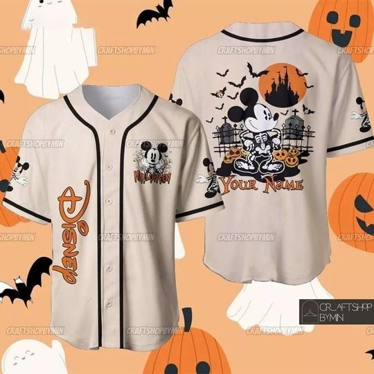 Discover Personalized Mickey Mouse Halloween Baseball Jersey For Baseball Fans