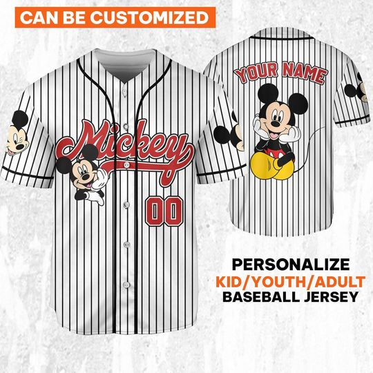 Discover Personalize Disney Vintage Mickey Mouse Smile Jersey