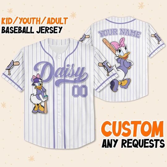 Discover Custom Disney Mickey and Friends Daisy Purple Baseball, Disney Baseball Jersey Sports